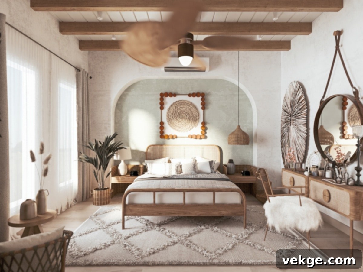 hotel room boho bedroom