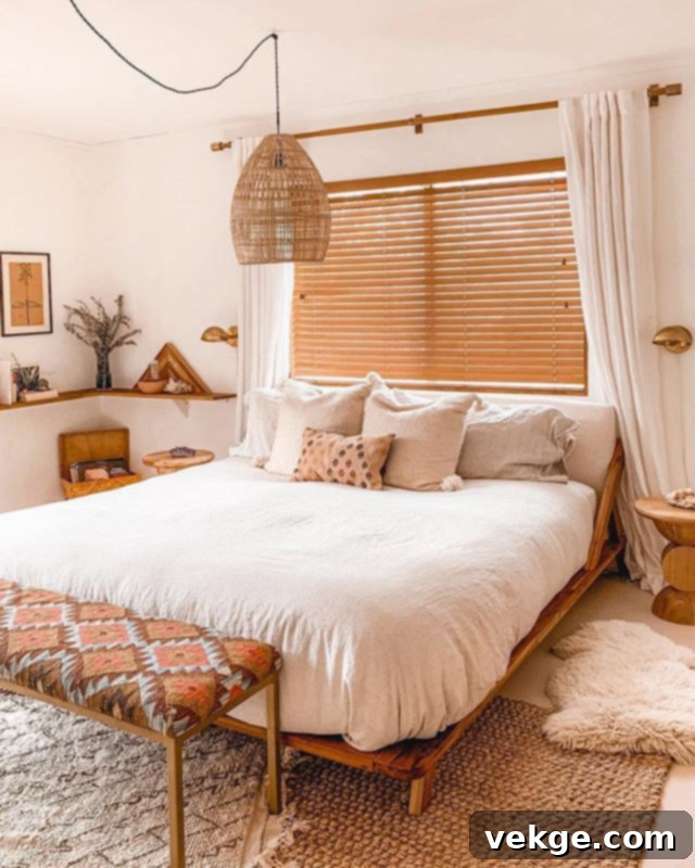 subtly colored bedroom