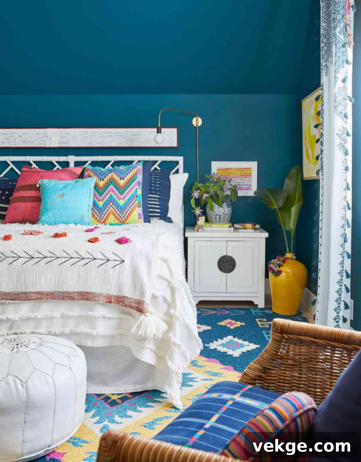 blue boho bedroom