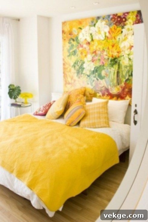 sunny yellow boho bedroom
