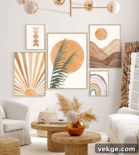 Abstract Geometric Screen Printed Boho Posters