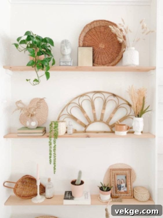 Boho Wall Shelves for Displaying Collectibles
