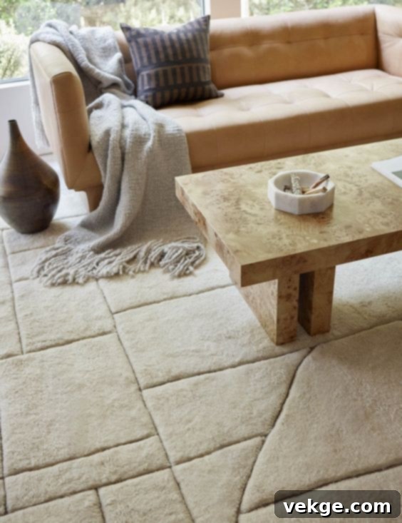 Natural Fiber Seamless Jute Sisal Mid-Century Modern Rug