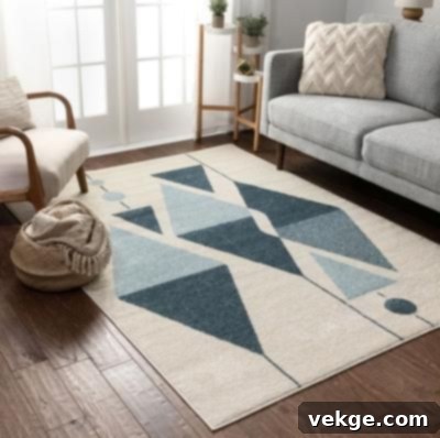 Mystic Collection Scarlett Blue Mid-Century Modern Rug