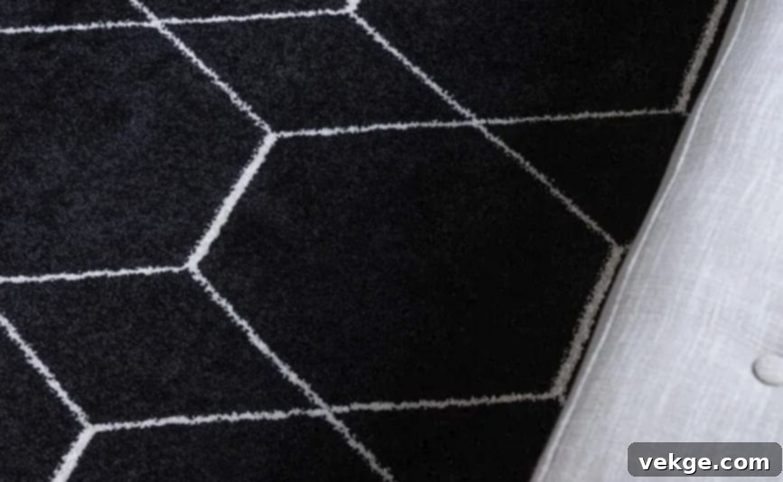 Wrought Studio Mariela Geometric Honeycomb Area Rug in Black