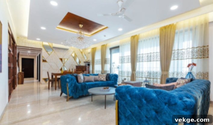 Vibrant Blue Luxury Sofa Sets