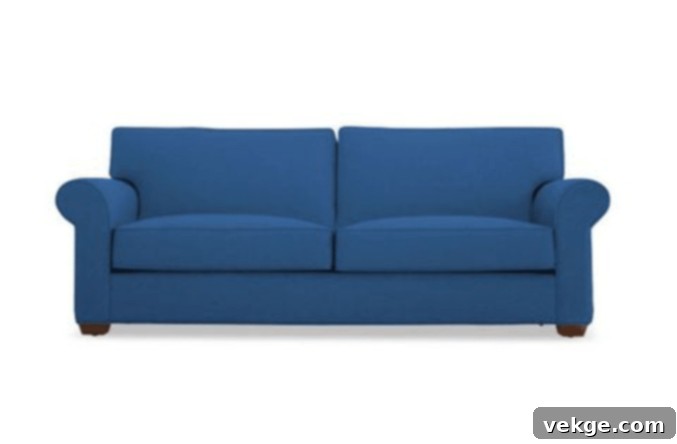 Blue Leo Leather Sofa