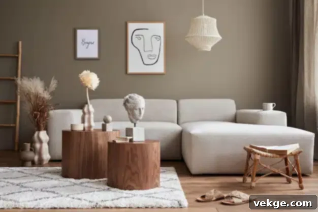 Sofa With Earth-Neutral Fabric