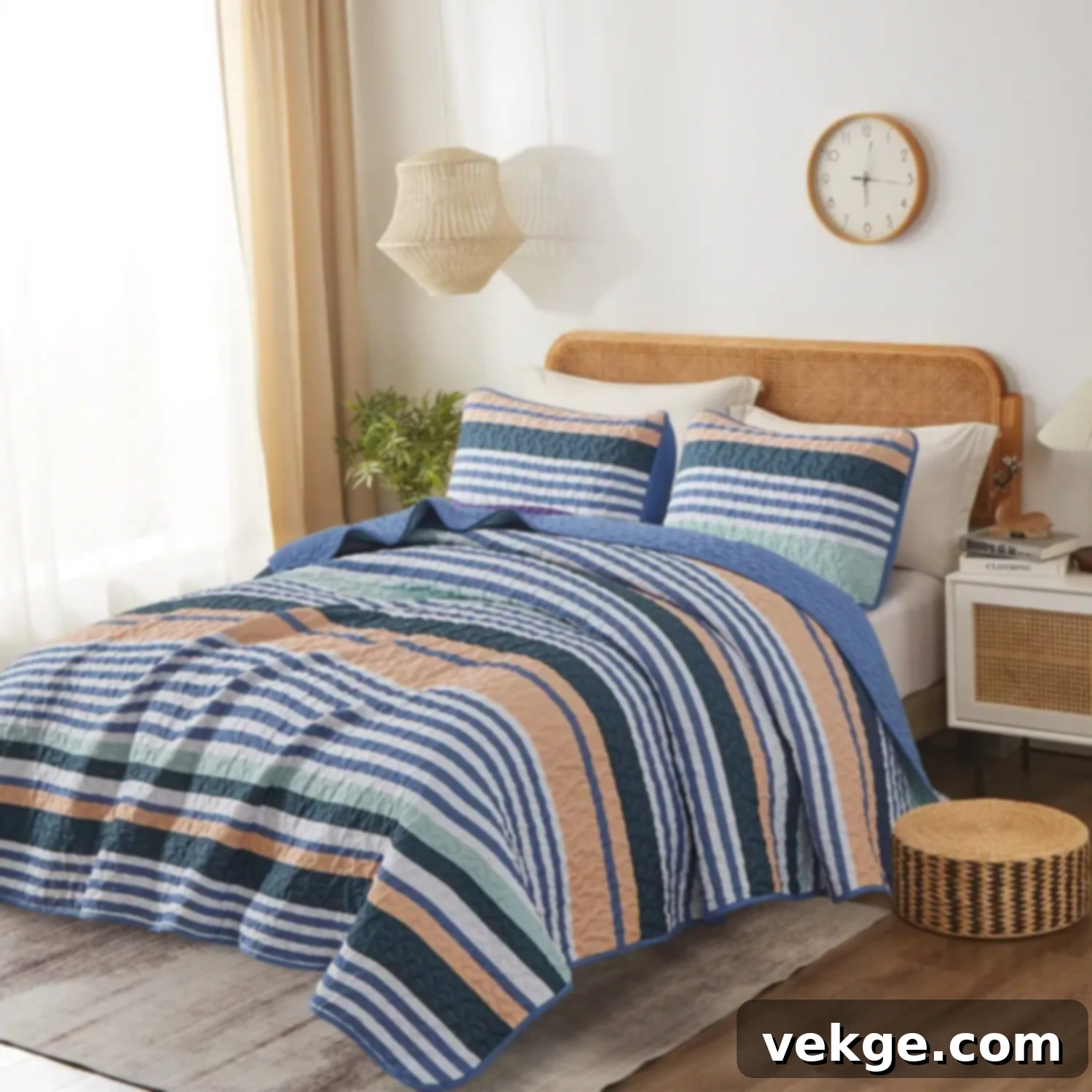 stripy bedroom 