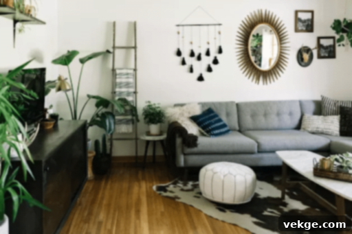 Eclectic decorations are a must for mid-century boho decor-style homes