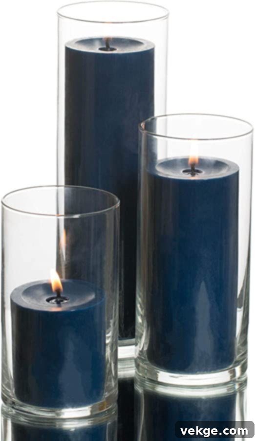 Navy blue candle