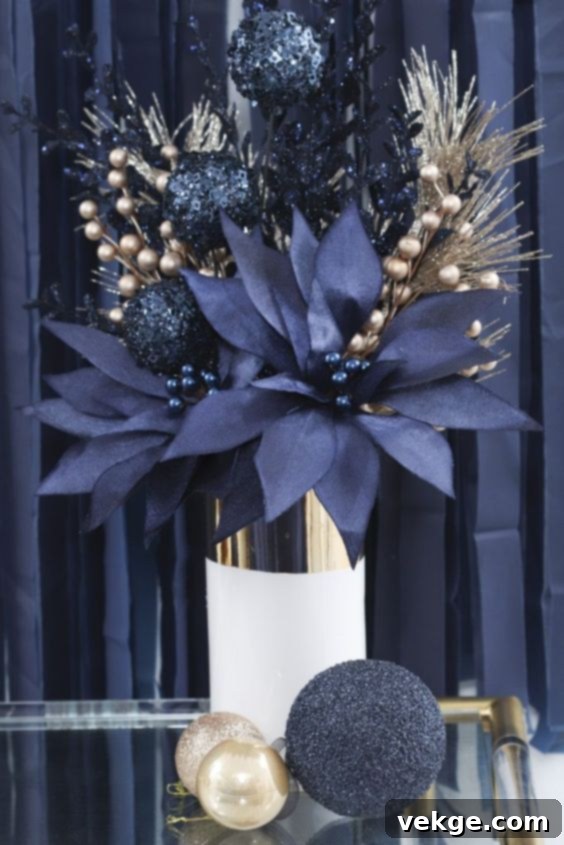 Navy and Gold vase