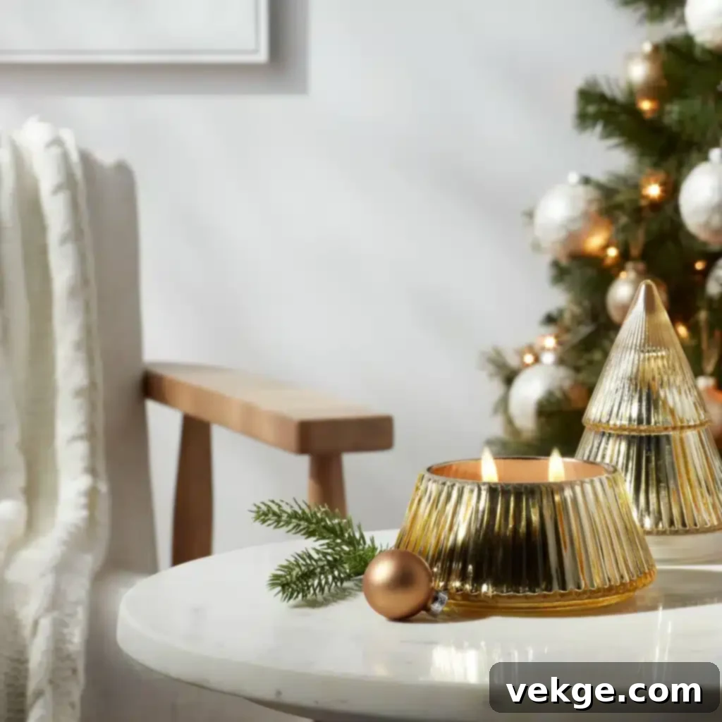 Decorative Candle Threshold Tree Electroplated Metallic Finish Holiday Candle