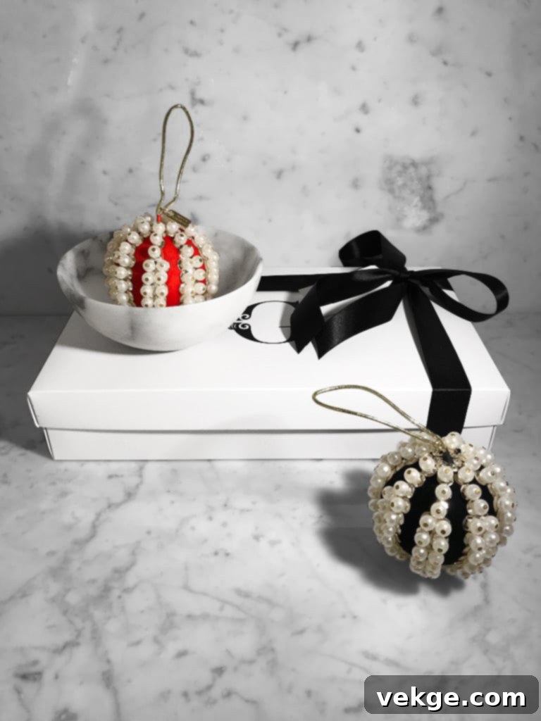 Pearl and Velvet Ball Ornament