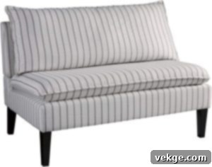 Striped accent bench farmhouse