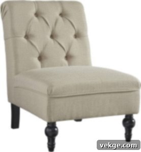 Tufted armless accent chair