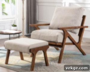 Mid century modern accent chair n ottoman