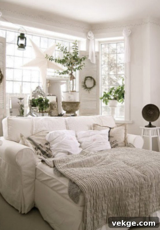 winter white farmhouse room