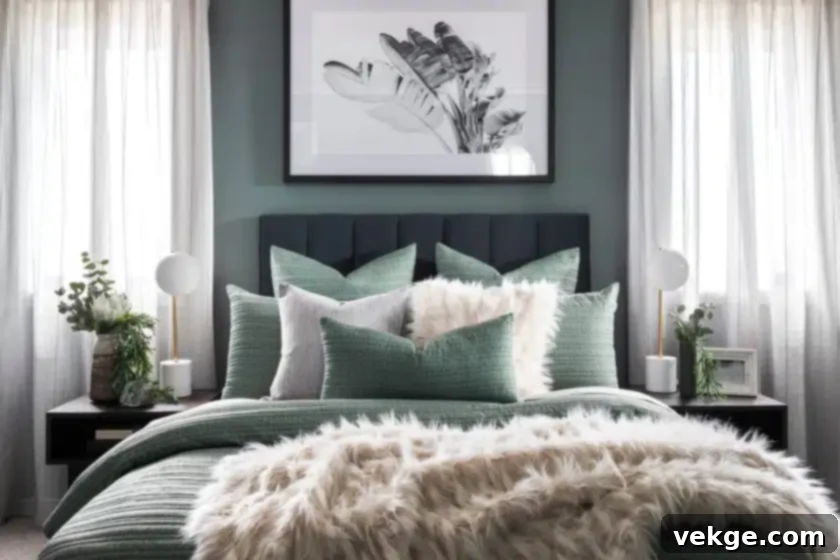 winter-themed pillows or throws to your bedding