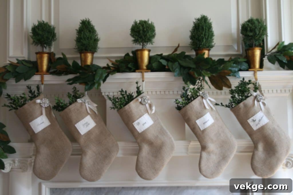 burlap stockings scaled