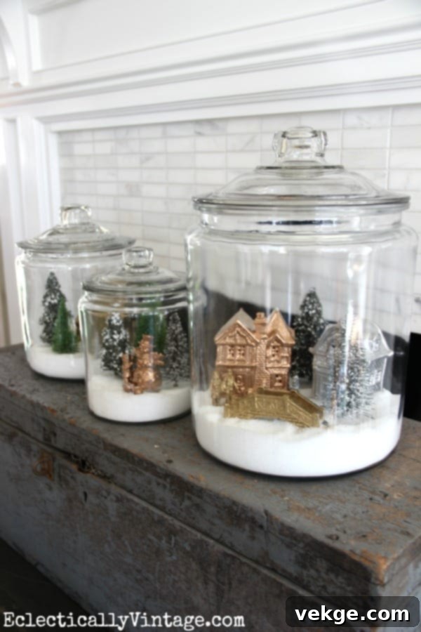 Make Snow Village Jars