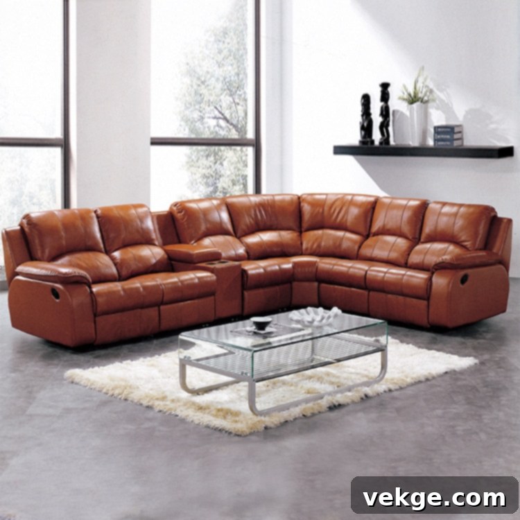 L-Shaped Leather Sectional Sofa