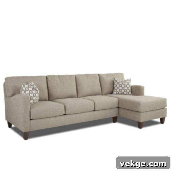 Upholstered Chaise Sectional Sofa
