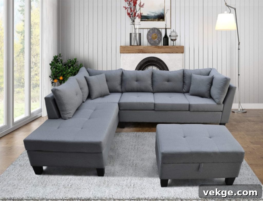 L-Shape Reversible Sectional Sofa