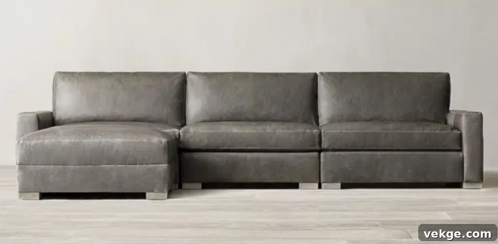 U-Shaped Cloud Sectional Leather Sofa