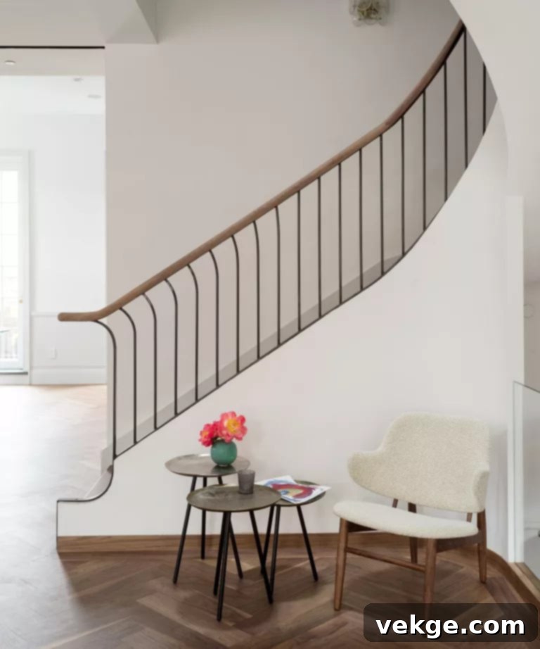Mid-Century Modern Staircase with Organic Feel