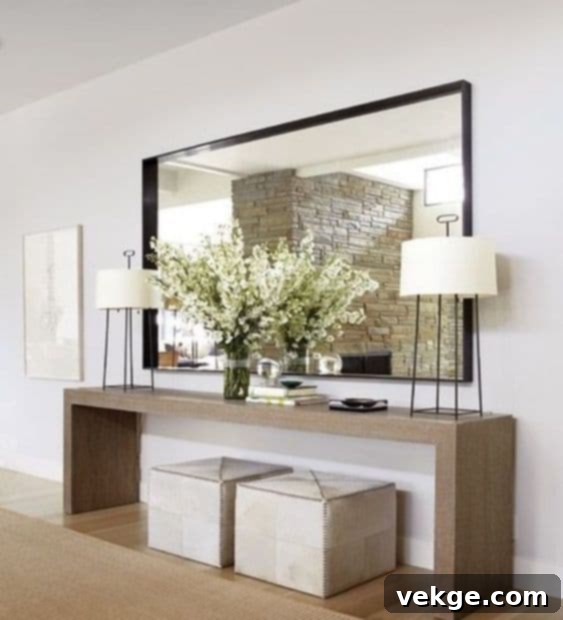 Stylish Slim Mid-Century Modern Console Table