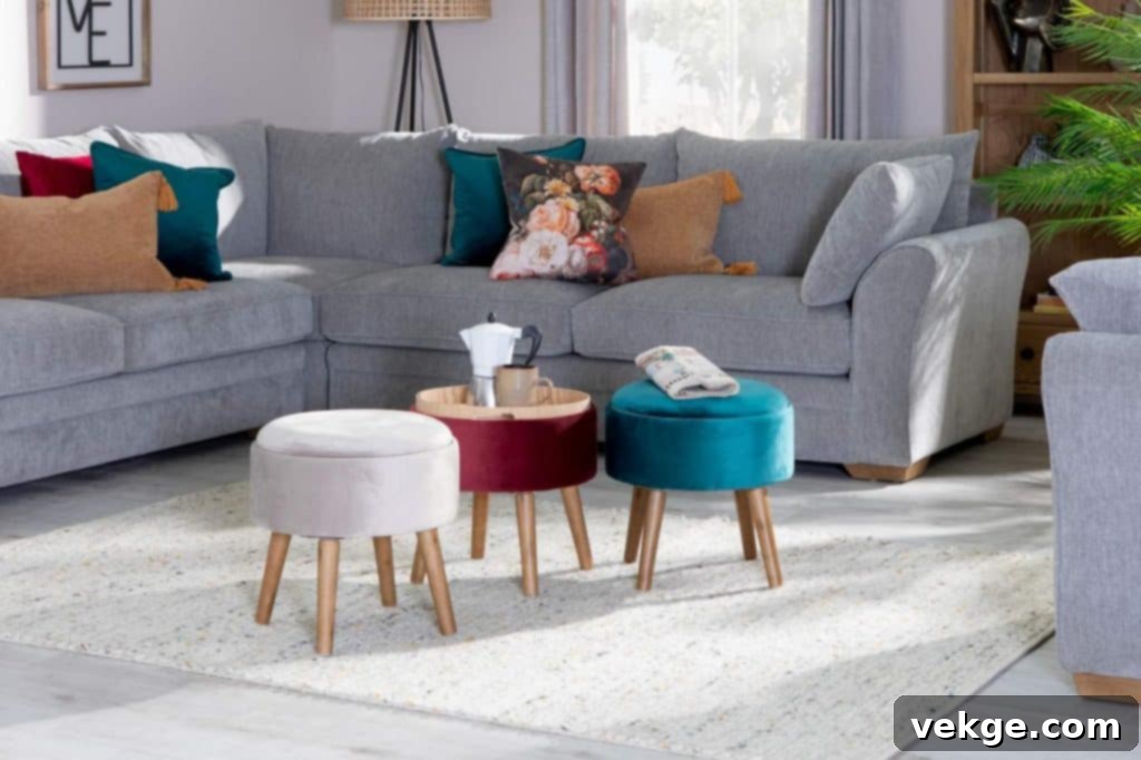 Elegant Velvet Ottoman