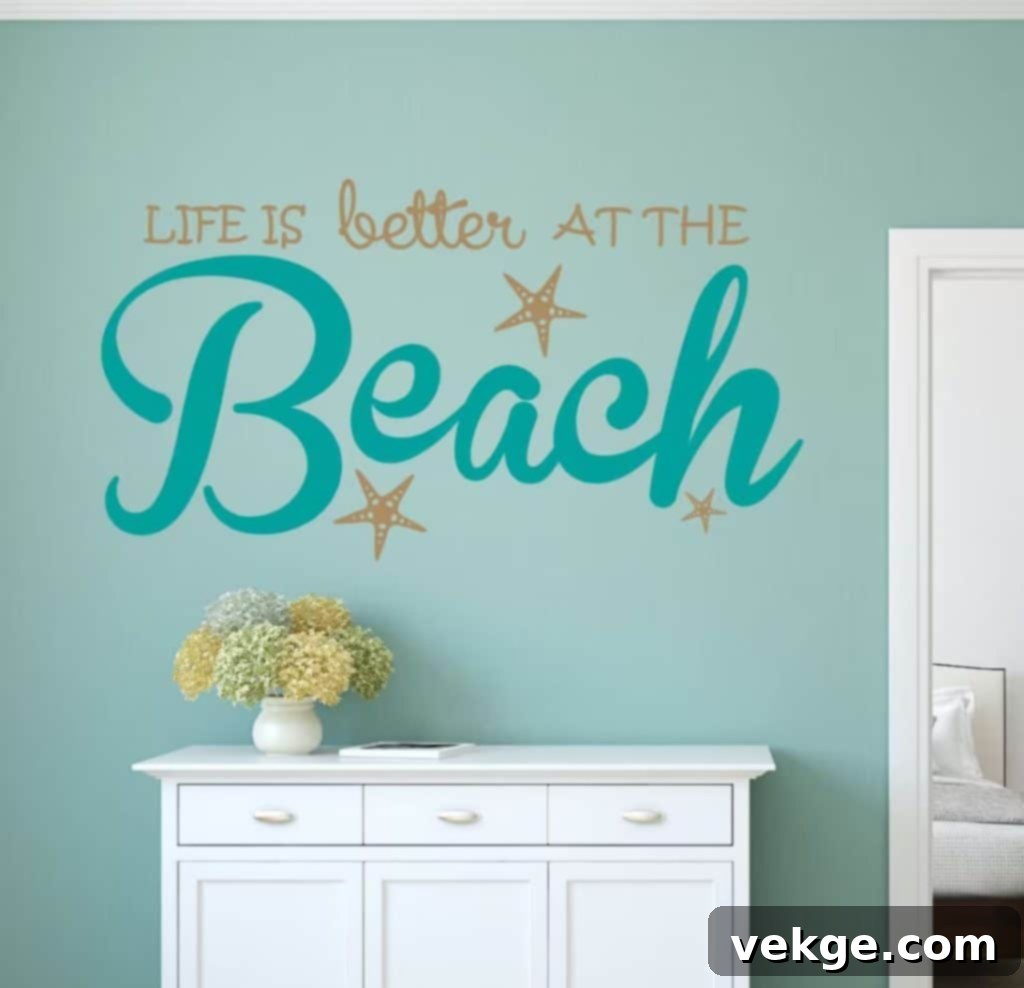 Beach sticker for wall