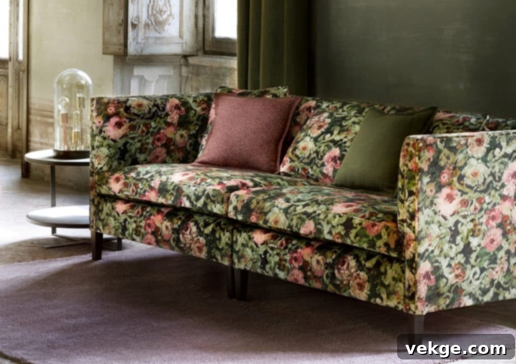 Chinese Pattern Floral Sofa