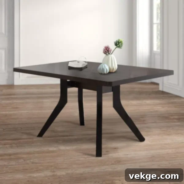 Benjara Dining Table with Wooden Top