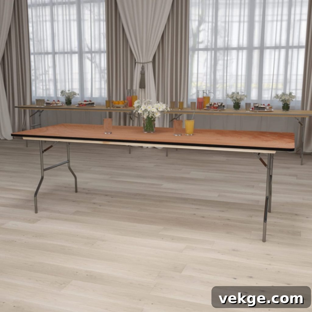 Rectangular Wood Folding Table