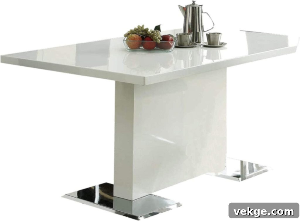 Modern Style T Shaped Metal Dining Table