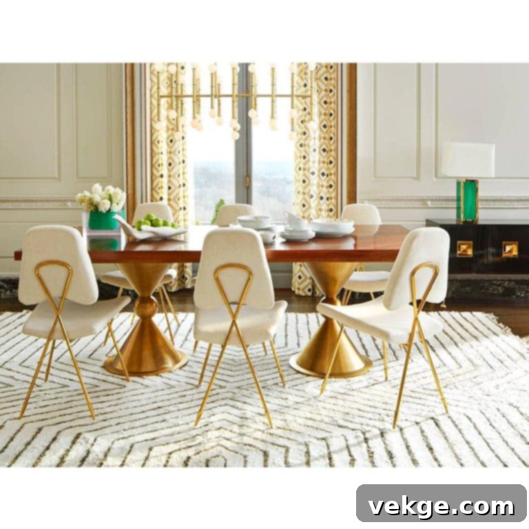 Maxime Dining Chair with velvet and golden brass