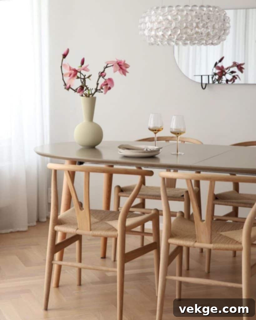 Wishbone Chair in a vibrant dining room