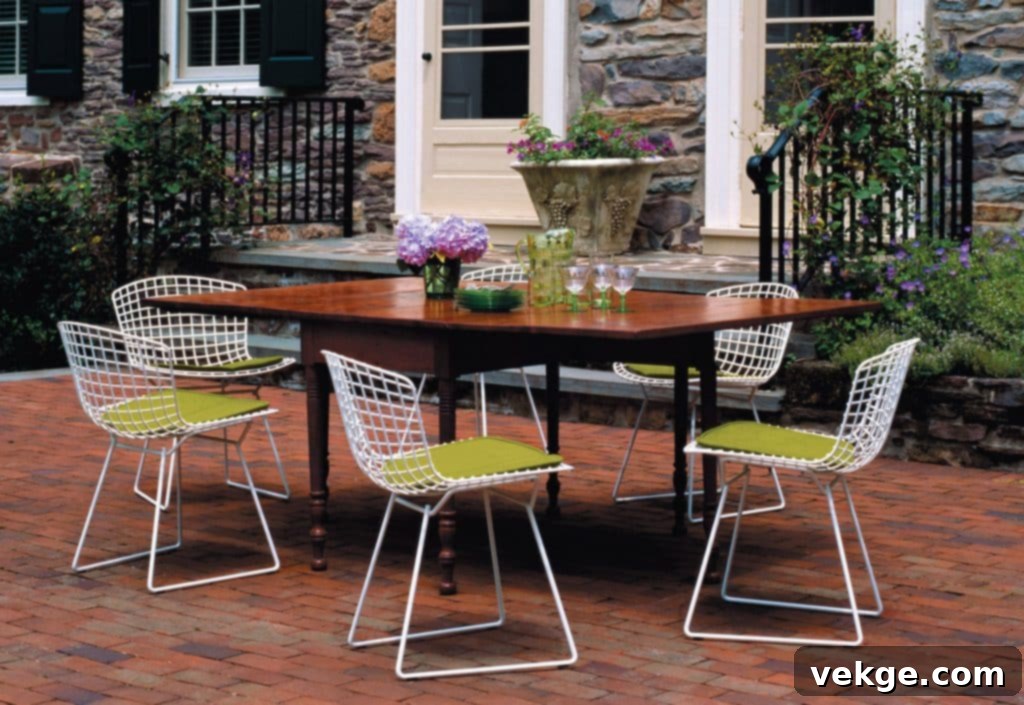 Bertoia Side Chair with its airy metal design