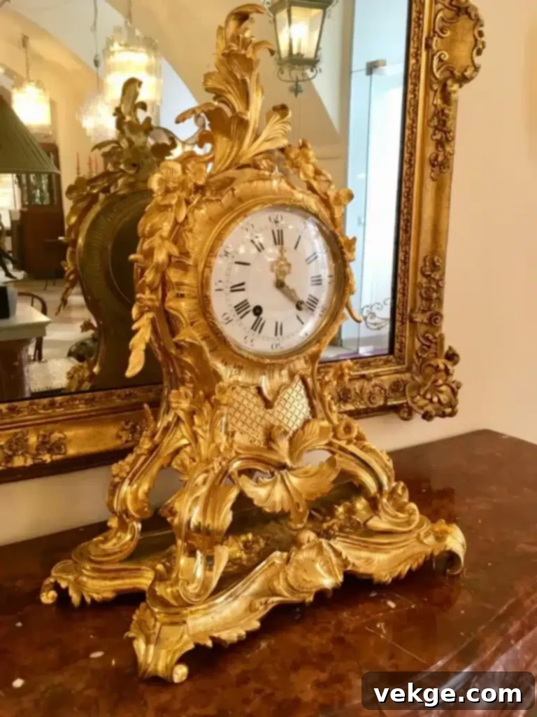 A Large French Clock on The Mantel