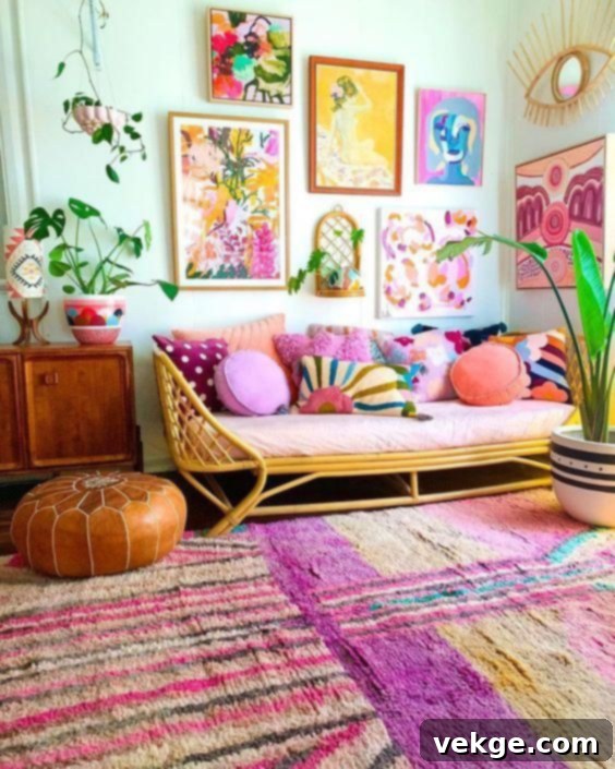 colorful gallery wall