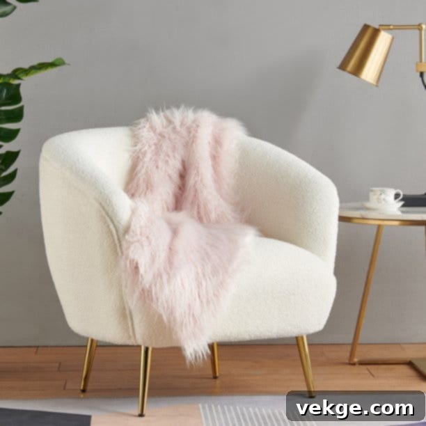 White Wool Accent Chair
