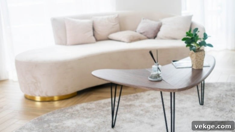 Curving Wood Coffee Table
