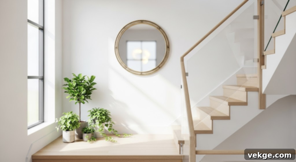 Mirror and Plants in The Landing Area
