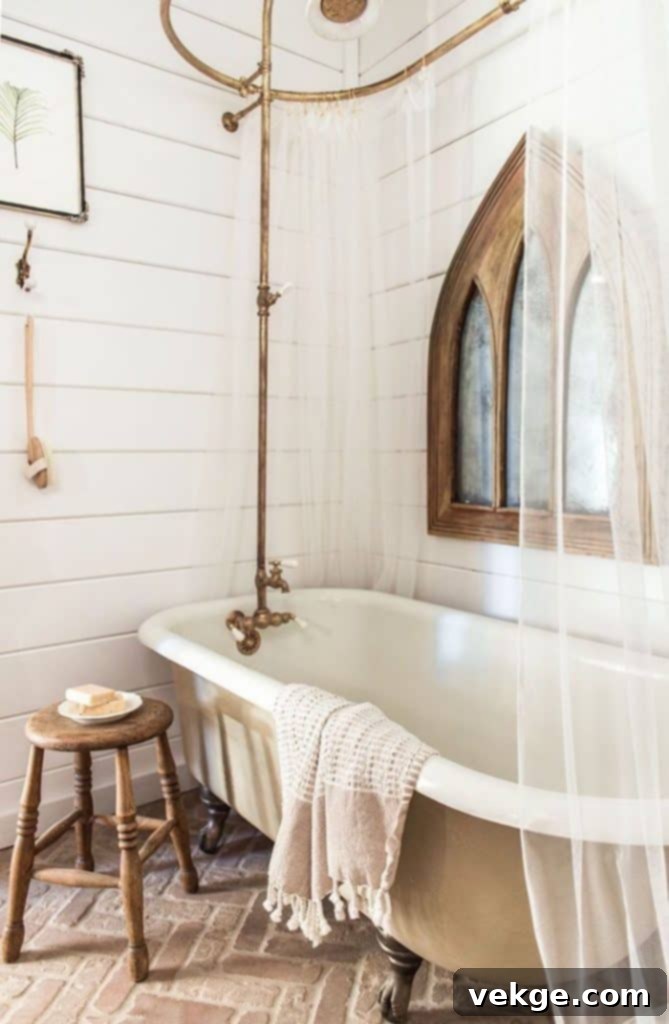 Brass Shower Hardware in the Bathroom