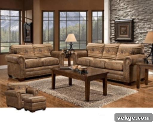 Wild Horses Microfiber Country Sofa Sleeper