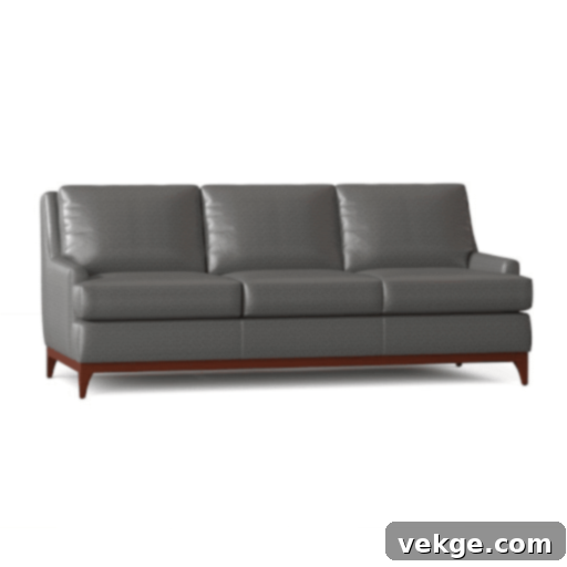 Gray Elegant and Uncomplicated Leather Cottage Country Couches