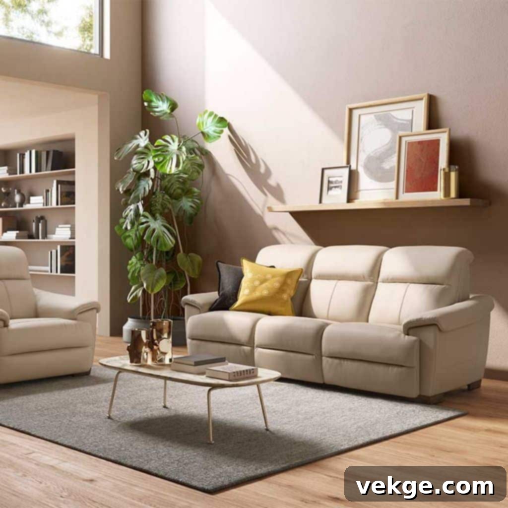 beige leather sofa 