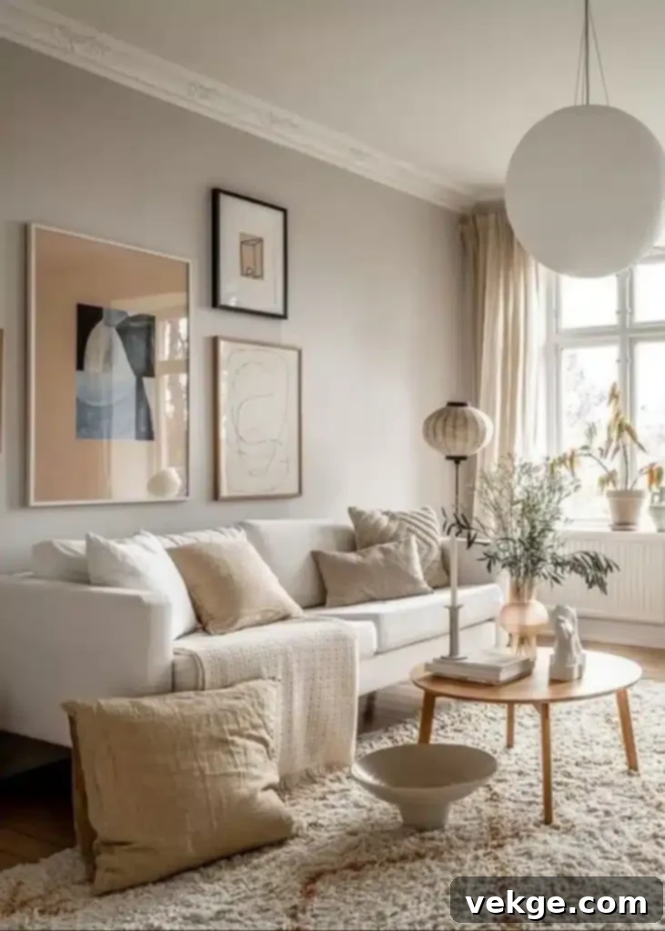 Beige Sofa With Natural Furnishings